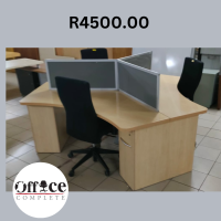 D02 - Cluster desk 3 x seater with pull out pedestal + dividers R4500.00